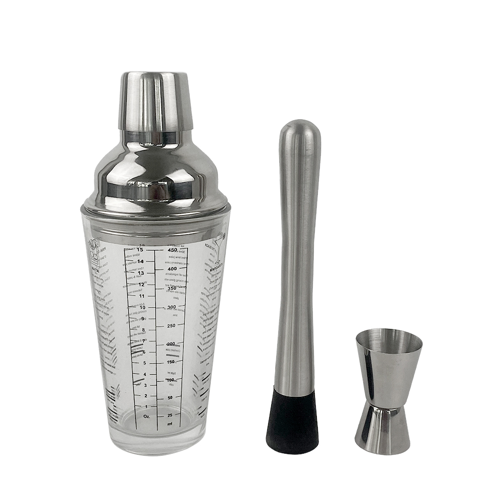 3pcs glass shaker set