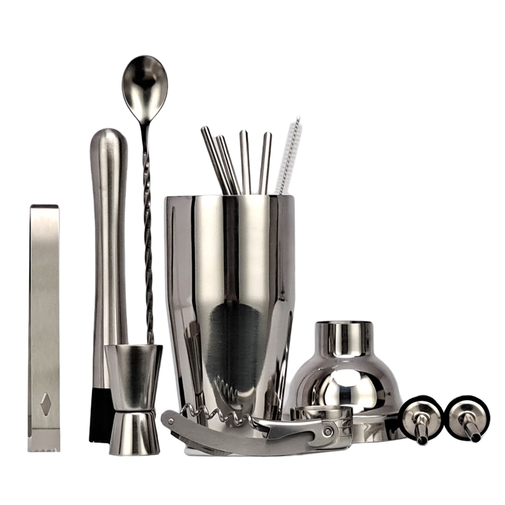 14pcs stainless steel cocktail shaker set